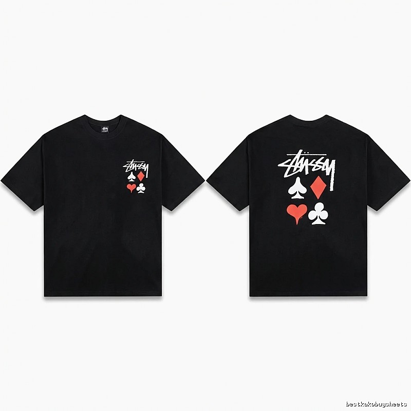 Stussy playing card style black T-shirt