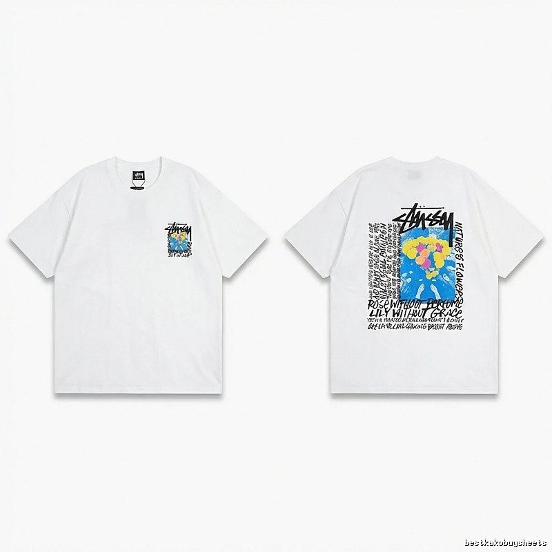 Stussy Printed Trendy White T-shirt