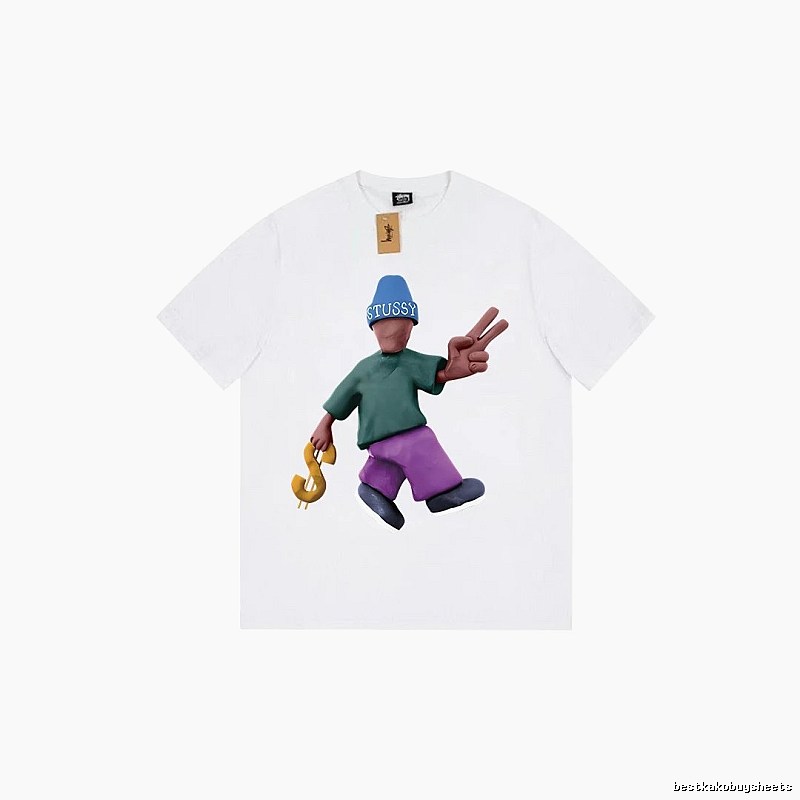 Stussy Relaxed Graphic T-shirt Black White Stussy with Designer-Inspired Detail