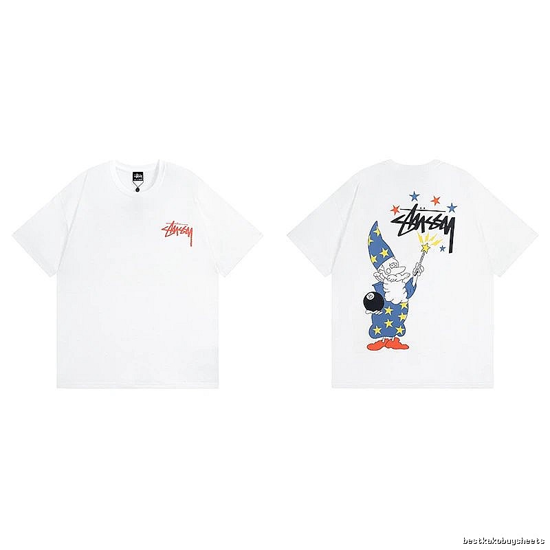 Stussy White Spider Graphic T-Shirt Active Casual Logo
