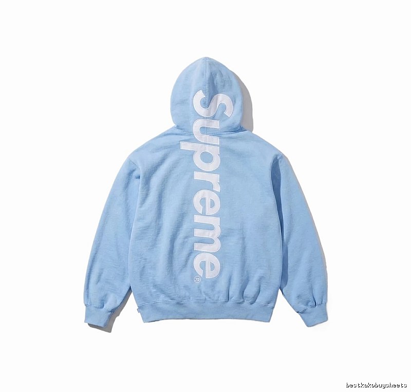 Supreme basic style, simple style, light blue hoodie