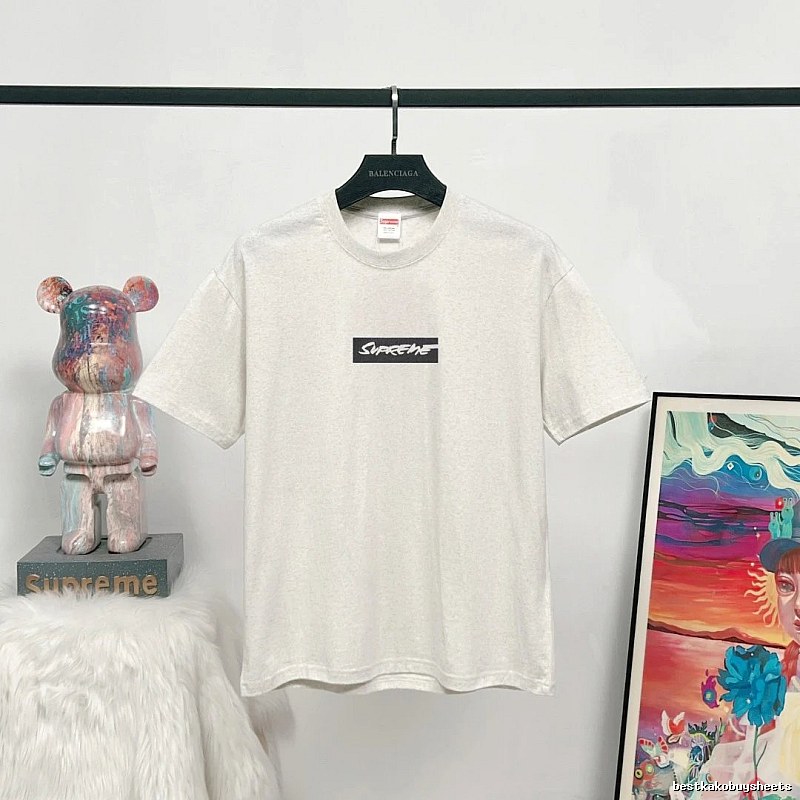 Supreme BoxLogo Street Style Light Heather Grey T-Shirt
