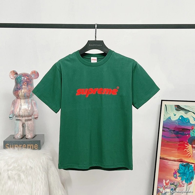 Supreme Classic Logo Street Style Green T-Shirt