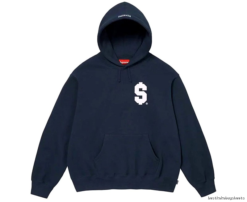 Supreme Daily Logo hoodie Gray Red Oversized with Visual Detail