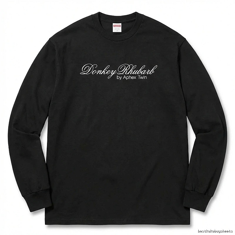 Supreme Print Retro Style Black Long-sleeve Shirt