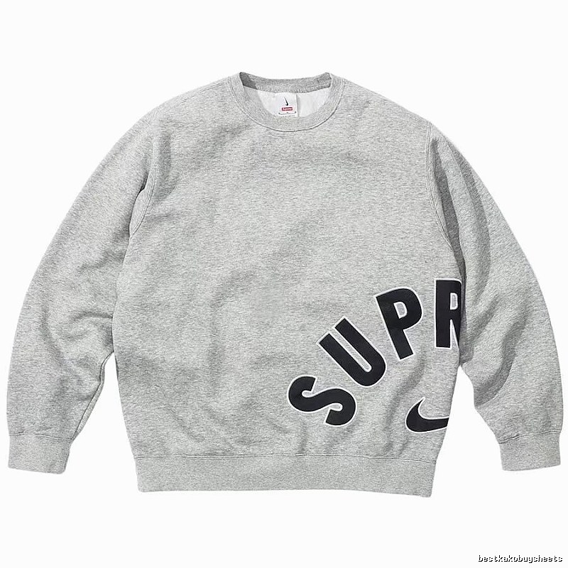 Supreme Statement Logo hoodie Gray Red Oversized for Outdoor Plans