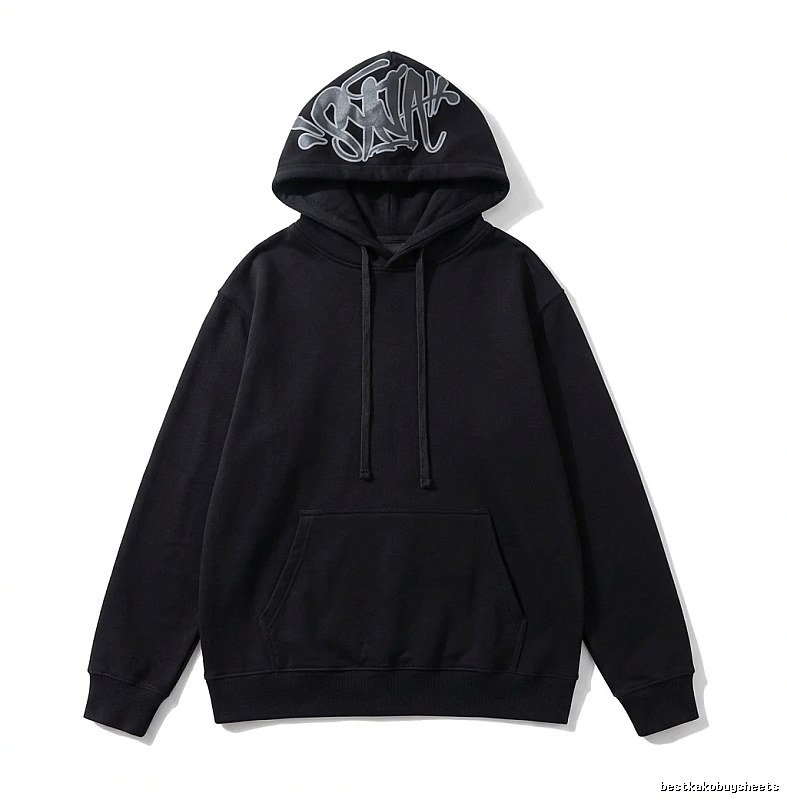 SynaWorld graffiti-style black hoodie