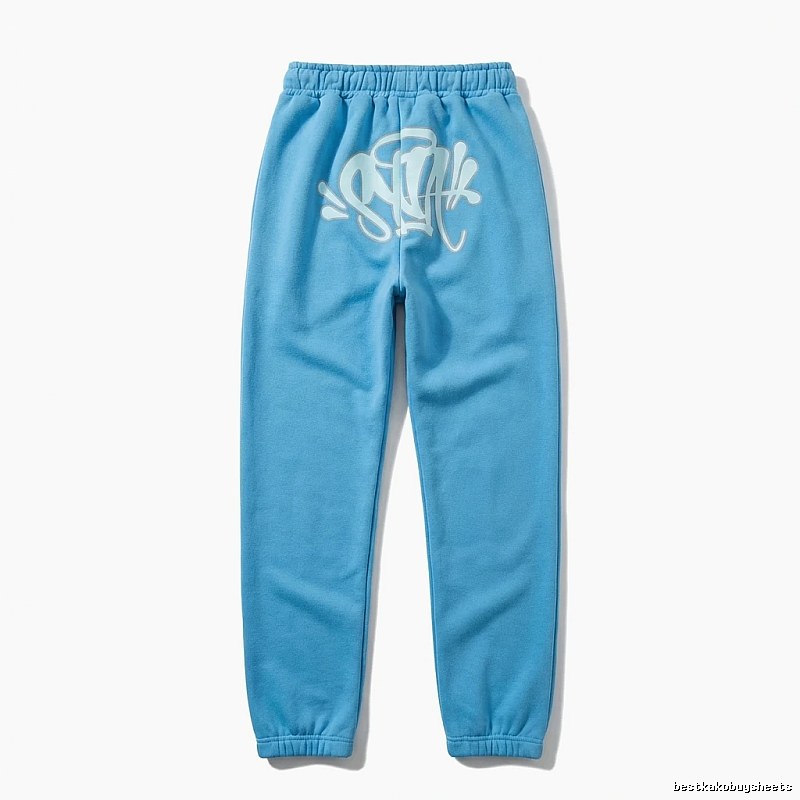 SynaWorld graffiti-style light blue sweatpants