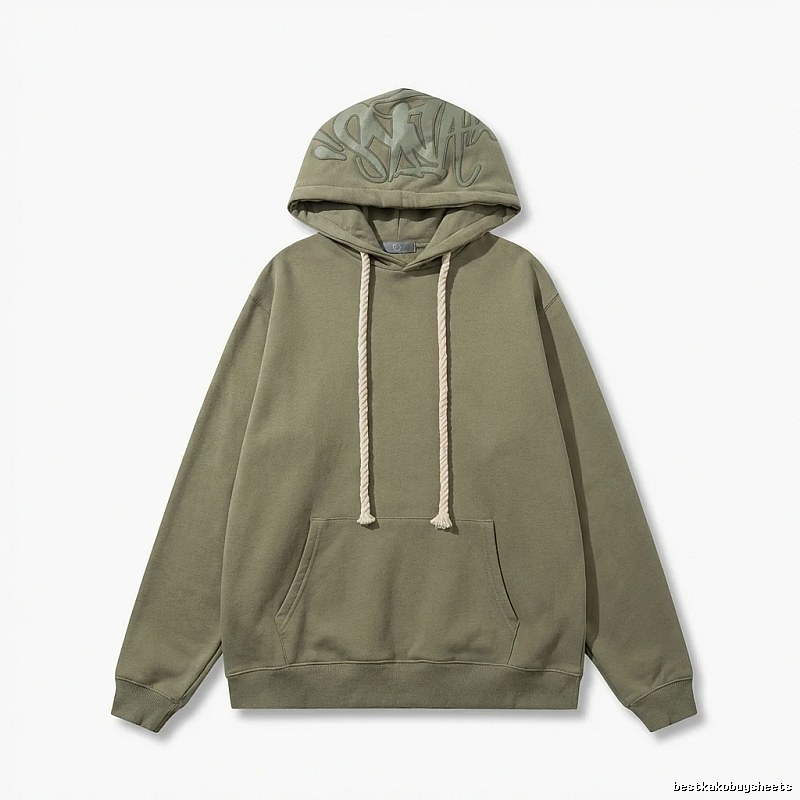 SynaWorld Graffiti-style Olive Green Hoodie