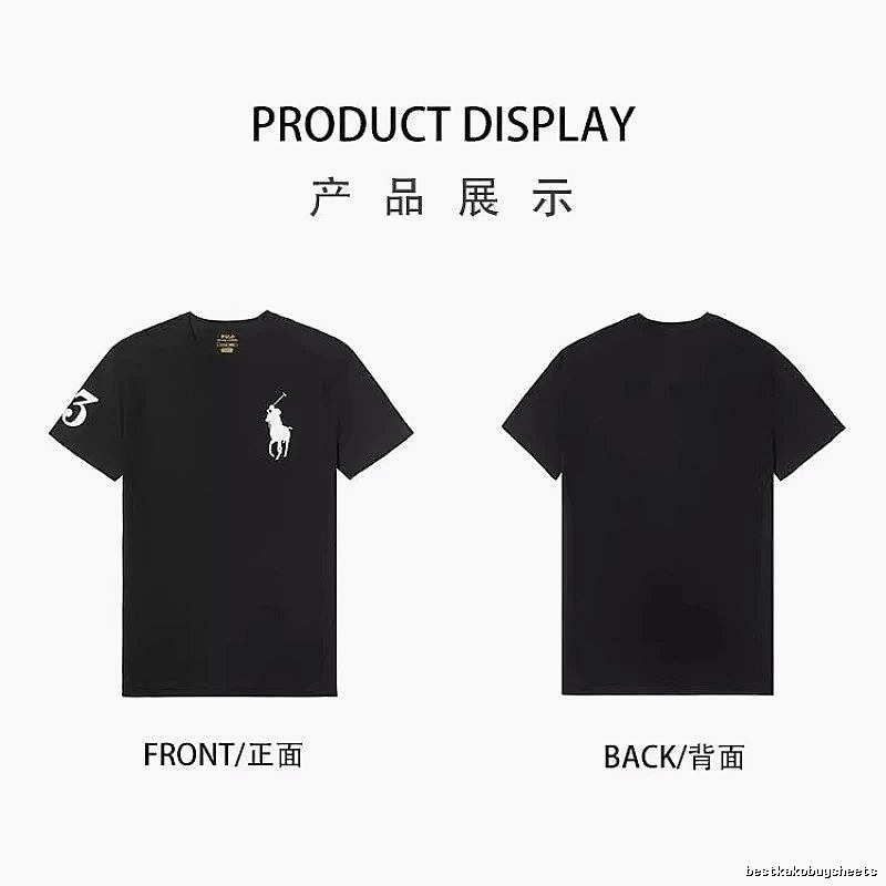 The classic and simple black T-shirt of Ralph Lauren.