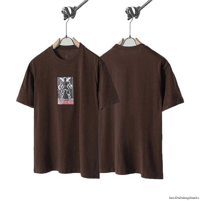 Travis Scott Printed Street Style Brown T-Shirt