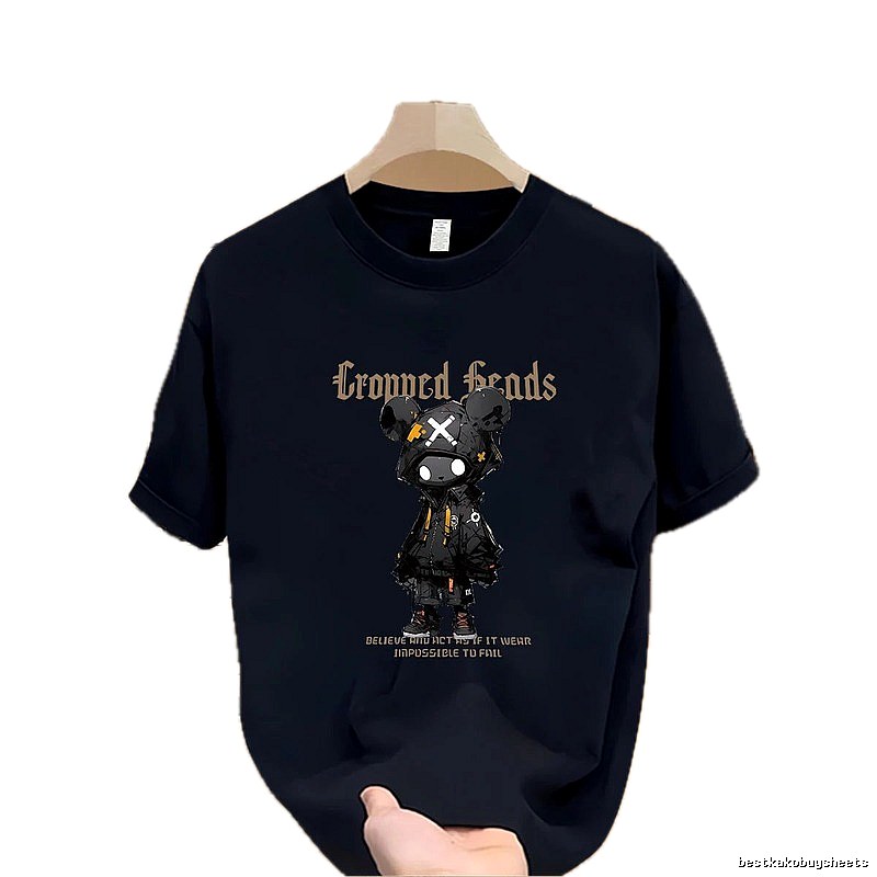 Trendy Brand Gloomy Bear Street Style Navy Blue Short-Sleeve T-Shirt