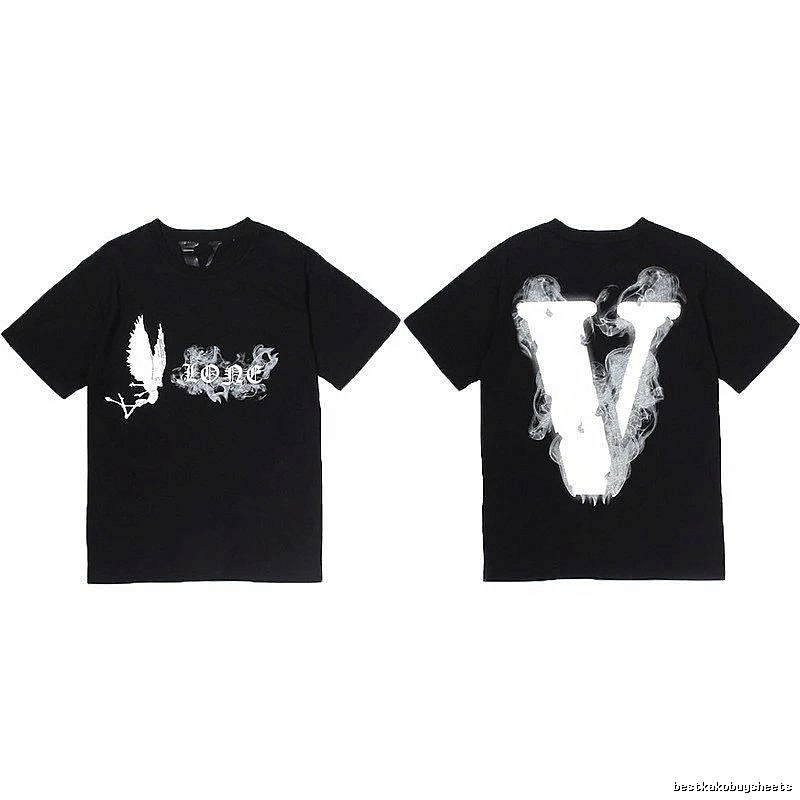 Vlone Premium Style Logo T-shirt Black Purple Vlone for Minimal Outfits