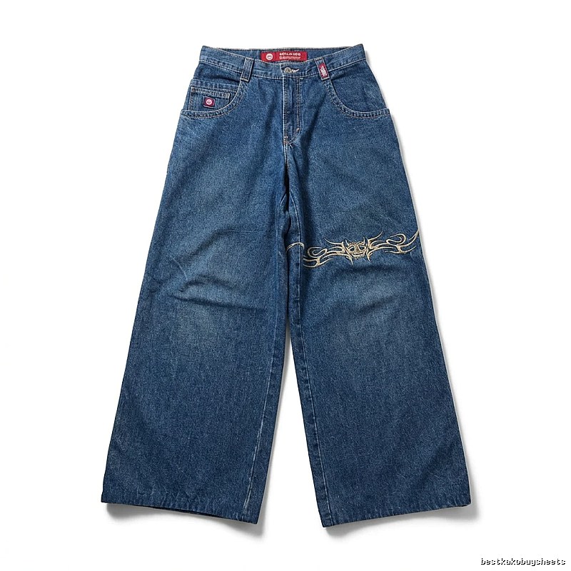 Y2K-style wide-leg jeans